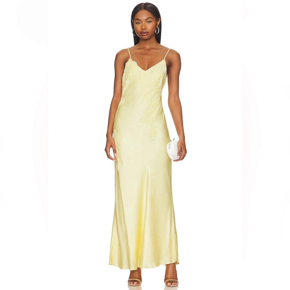 Yellow Silk Slip Dress Bardot